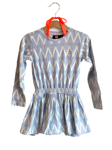 Kleid hellblau/weiß (98cm)